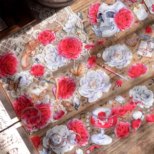 Scarlet dream roses PET tape