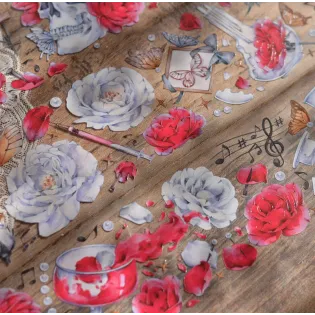 Scarlet dream roses PET tape
