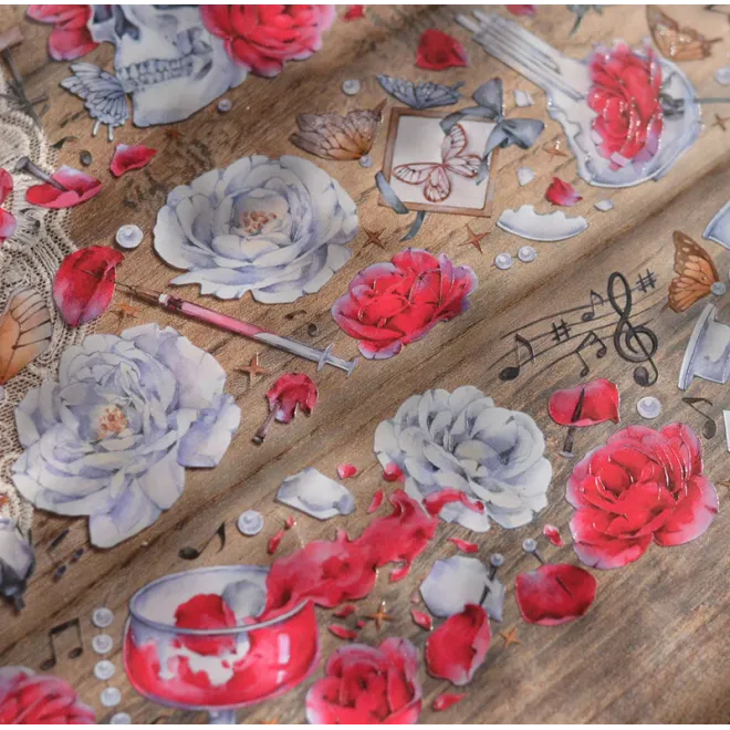 Scarlet dream roses PET tape