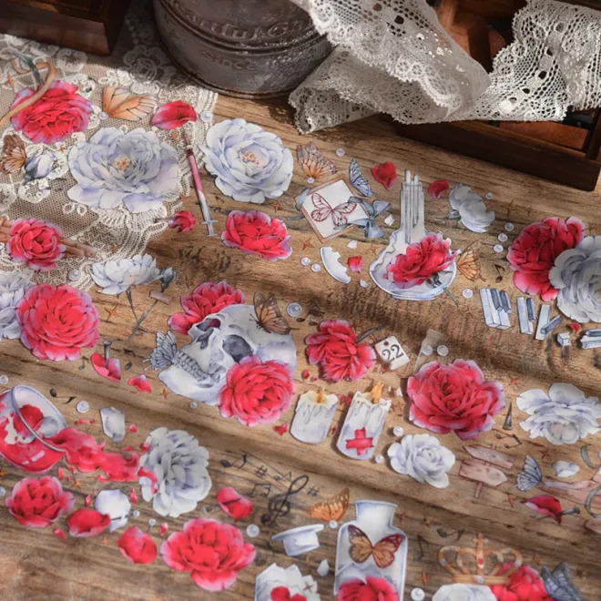 Scarlet dream roses PET tape