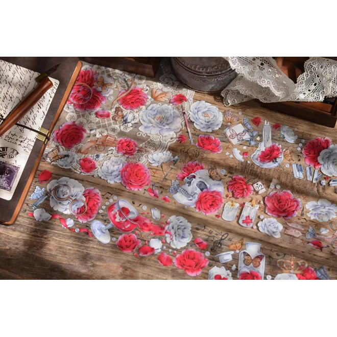 Scarlet dream roses PET tape