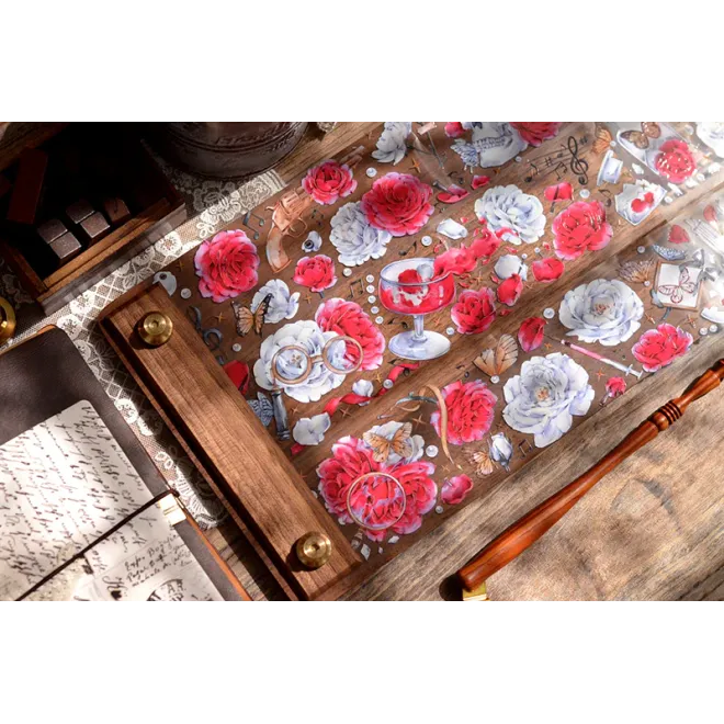 Scarlet dream roses PET tape