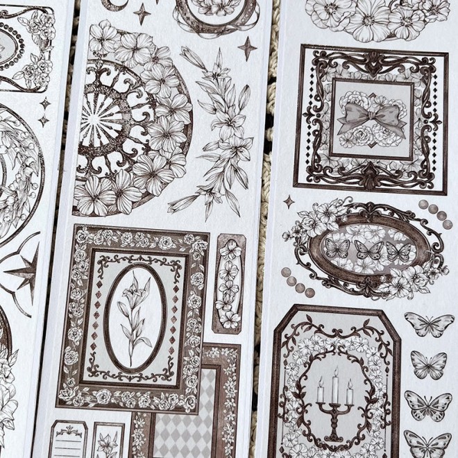 Brown Floral Frame PET tape