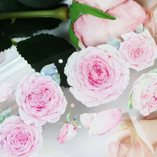 Pinky Rose Flower PET tape