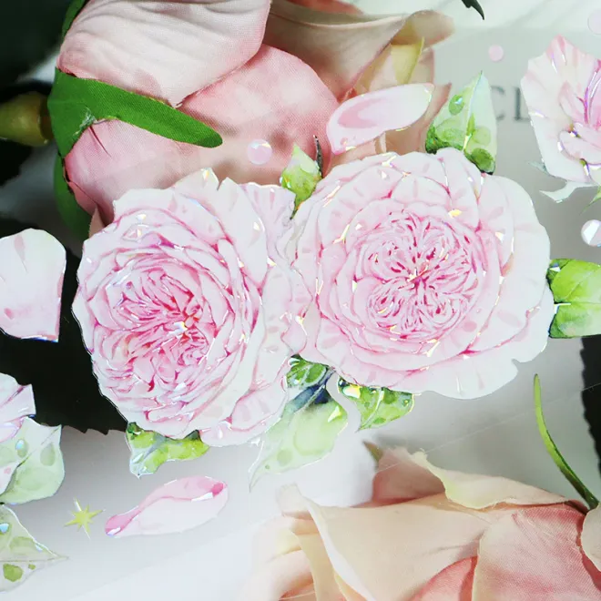 Pinky Rose Flower PET tape