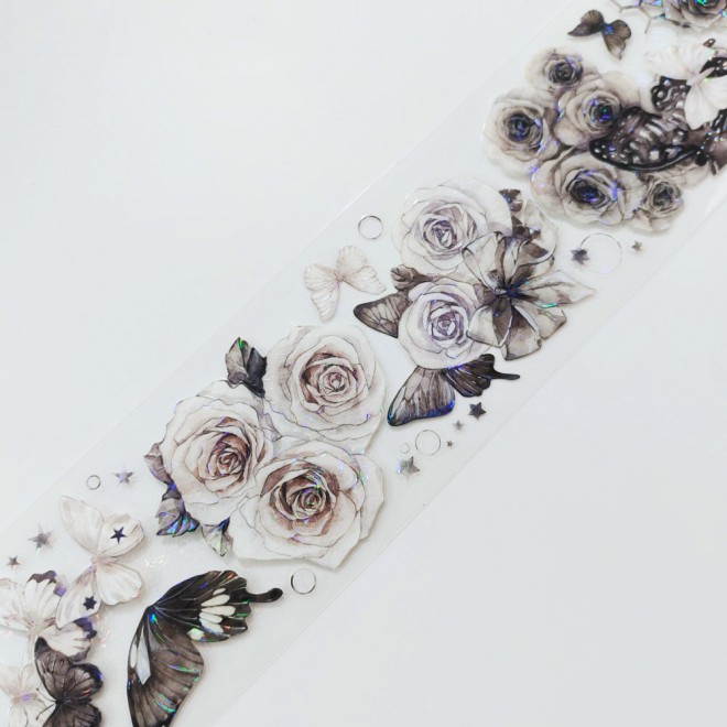 Time Grid Black Rose PET tape