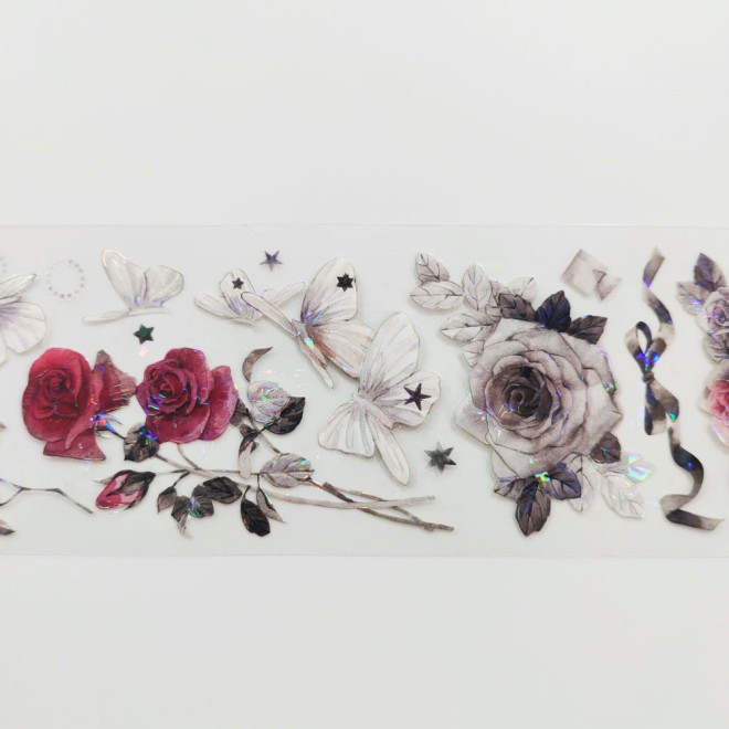 Time Grid Black Rose PET tape