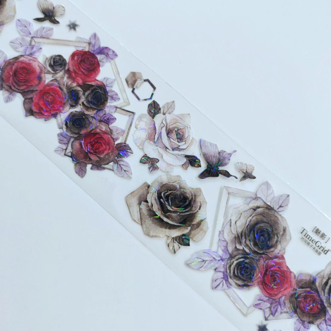 Time Grid Black Rose PET tape