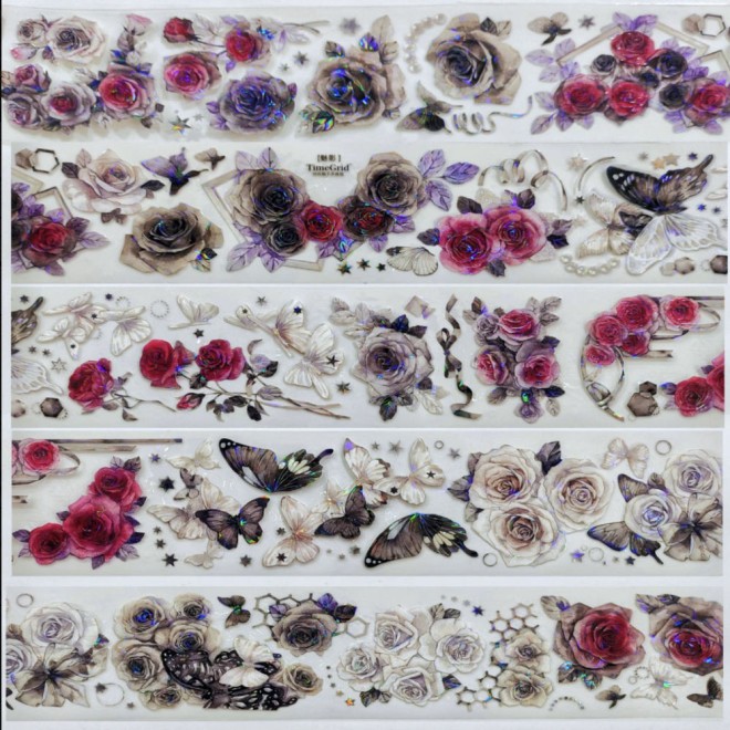 Time Grid Black Rose PET tape