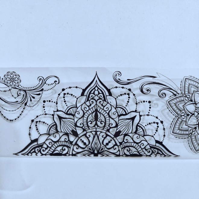 Black Rangoli Background PET tape