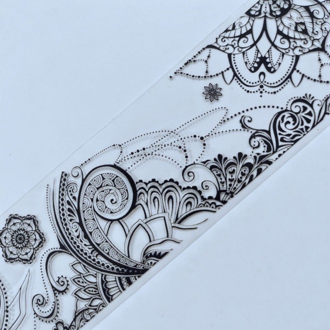 Black Rangoli Background PET tape