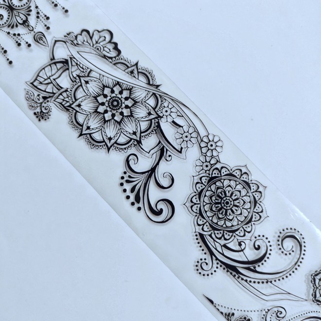 Black Rangoli Background PET tape