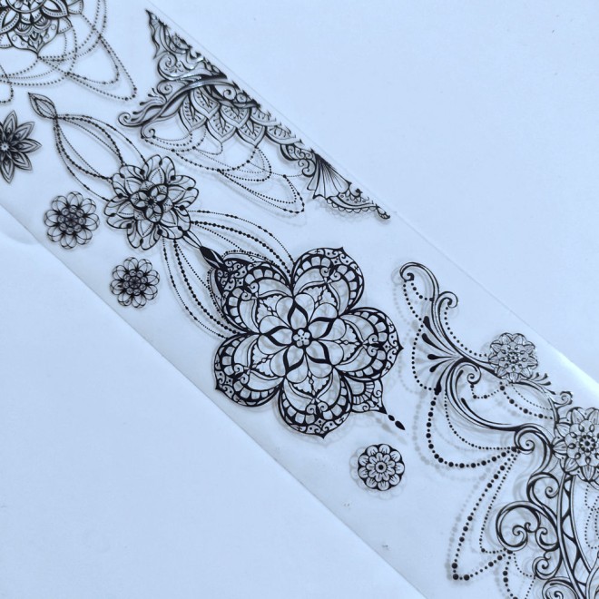 Black Rangoli Background PET tape