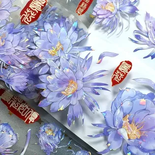 Violet blooms at night Glossy pet Tape