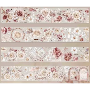 Retro Peony Flower PET Washi Tape