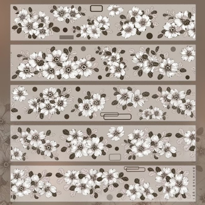 Elegant black flower pet tape