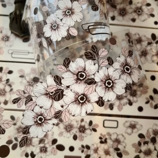 Elegant black flower pet tape