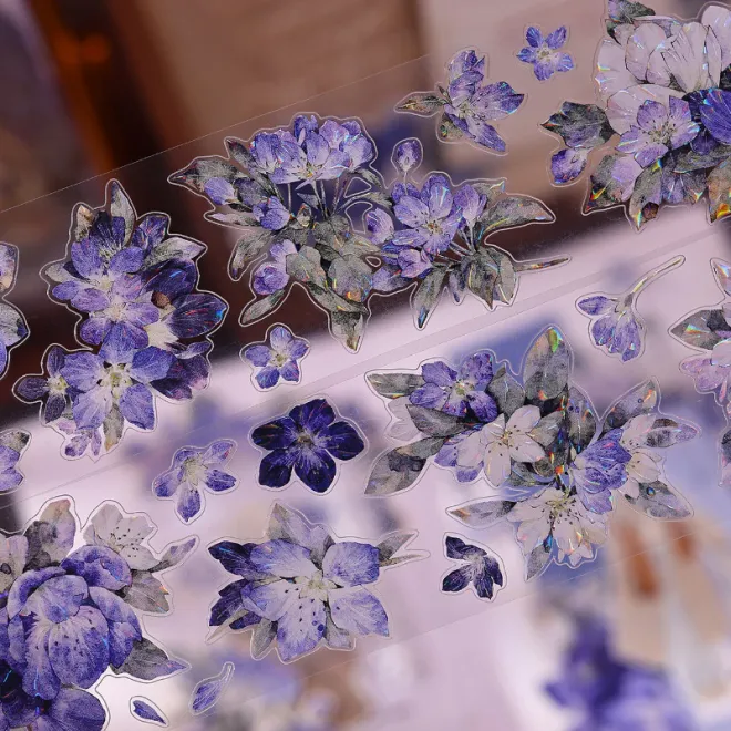 Purple Dreams Flower Die cut PET TAPE