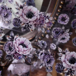 Romantic purple flower Die cut PET TAPE