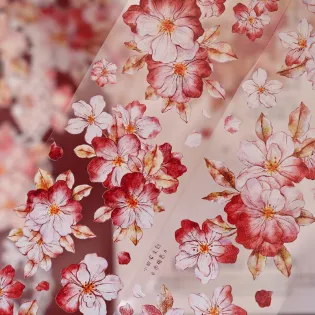 Red velvet flower PET TAPE 