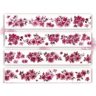 Dusty pink floral garden die cut pet tape 