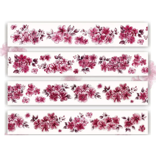 Dusty pink floral garden die cut pet tape 