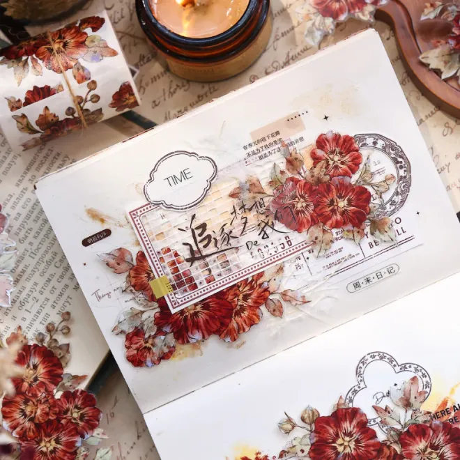 Yearning red flower Pet tape