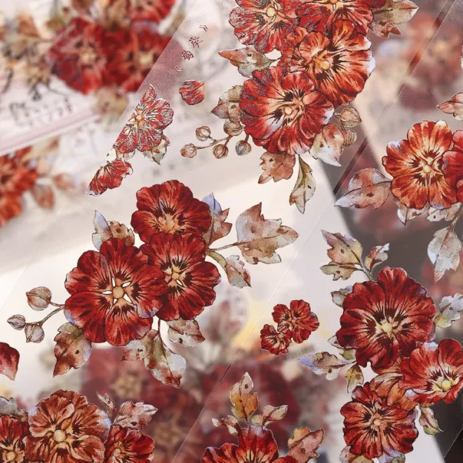 Yearning red flower Pet tape