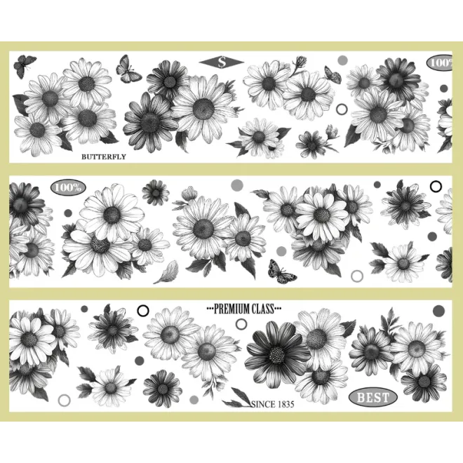 Monochromatic Chrysanthemum Die cut PET TAPE