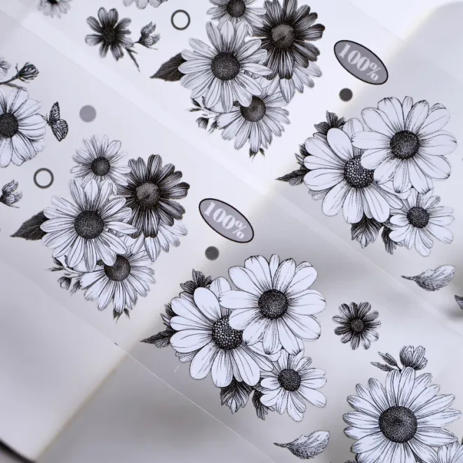 Monochromatic Chrysanthemum Die cut PET TAPE