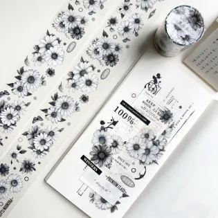 Monochromatic Chrysanthemum Die cut PET TAPE