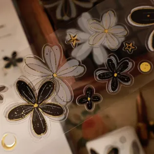 Night fury bloom die cut pet tape