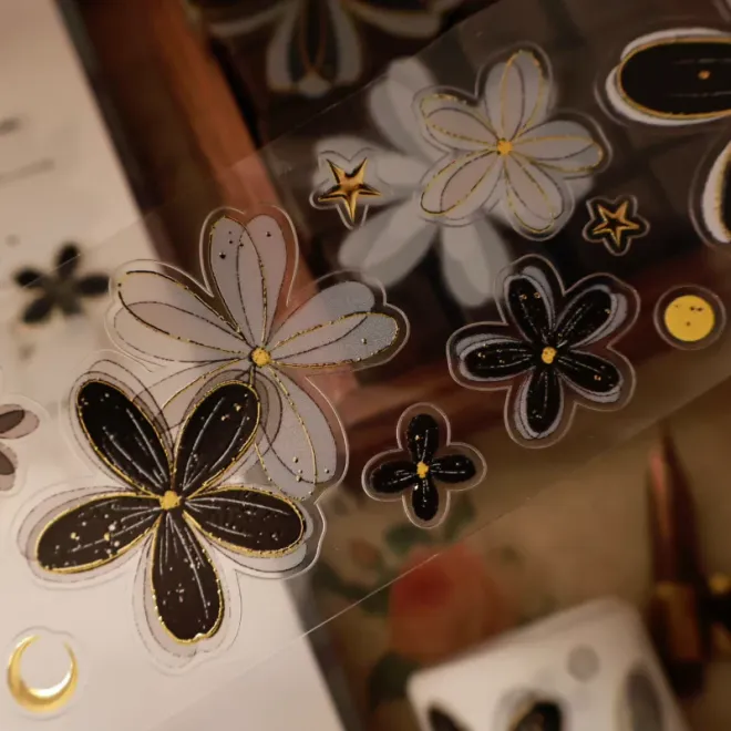 Night fury bloom die cut pet tape