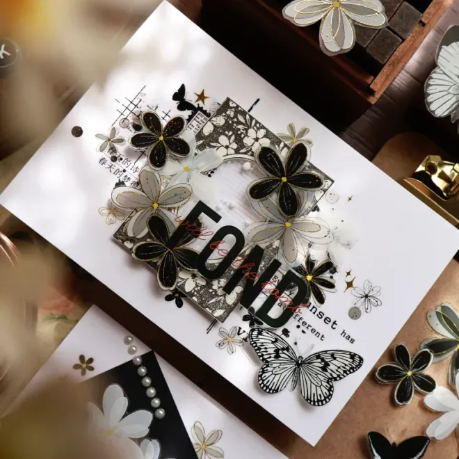 Night fury bloom die cut pet tape