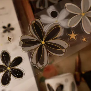 Night fury bloom die cut pet tape