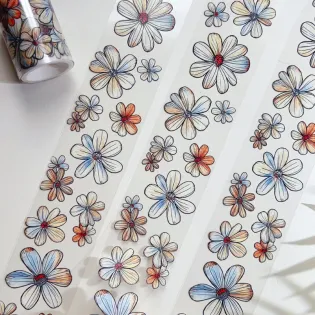 Colourful petals die cut PET TAPE 