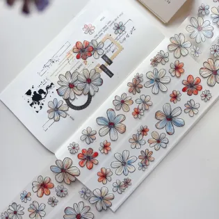 Colourful petals die cut PET TAPE 