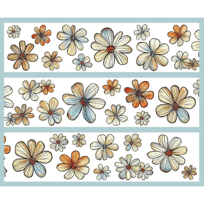 Colourful petals die cut PET TAPE 