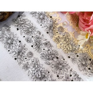 BLACK WHITE FLOWER  in memory PET TAPE 