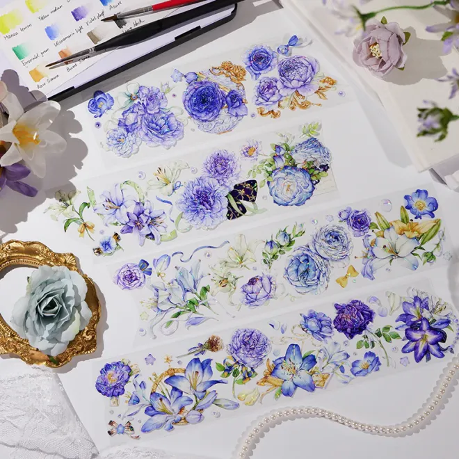 Blooming under Purple sky Glossy Laser PET Tape