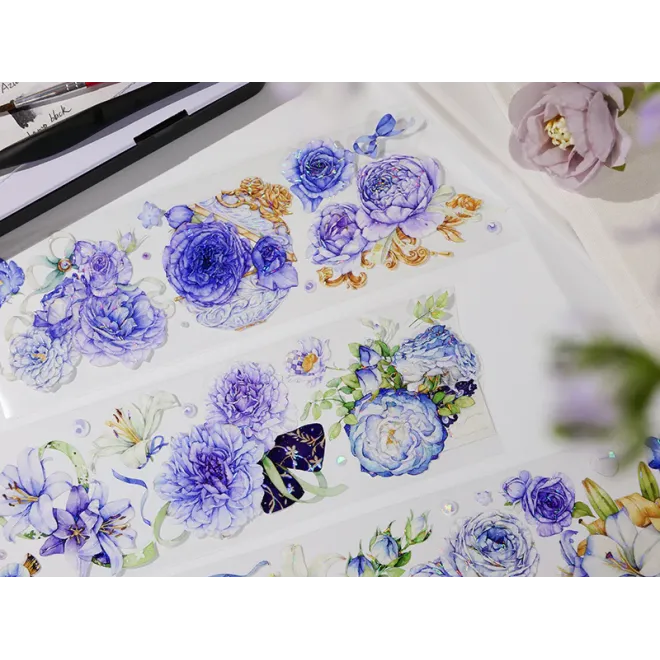 Blooming under Purple sky Glossy Laser PET Tape