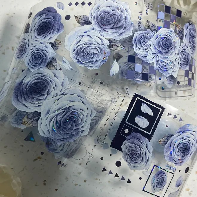 Snow rose Laser Glossy PET TAPE