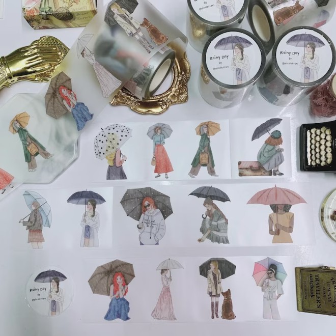 Rainy day girl  PET tape