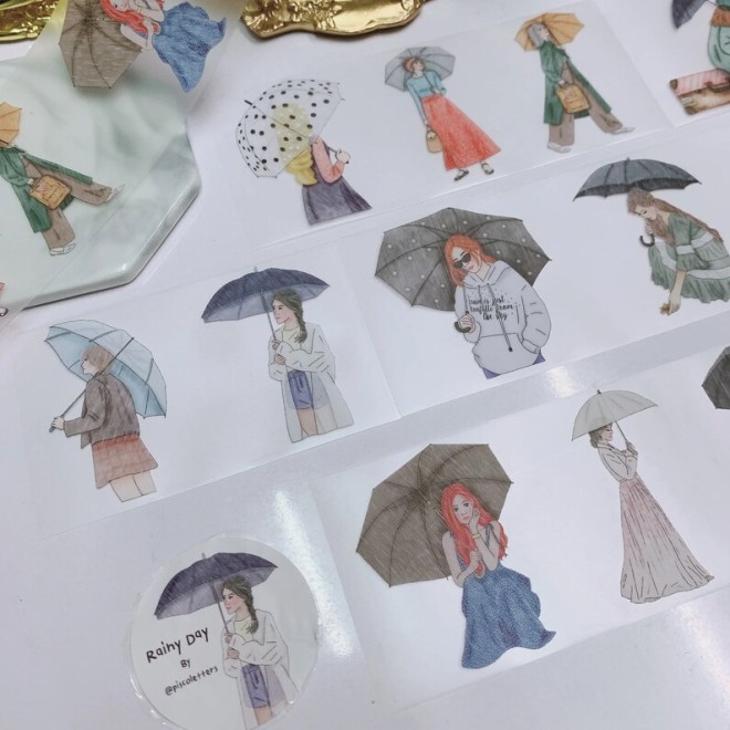 Rainy day girl  PET tape