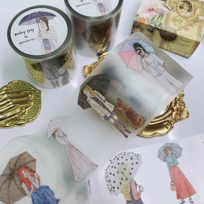 Rainy day girl  PET tape