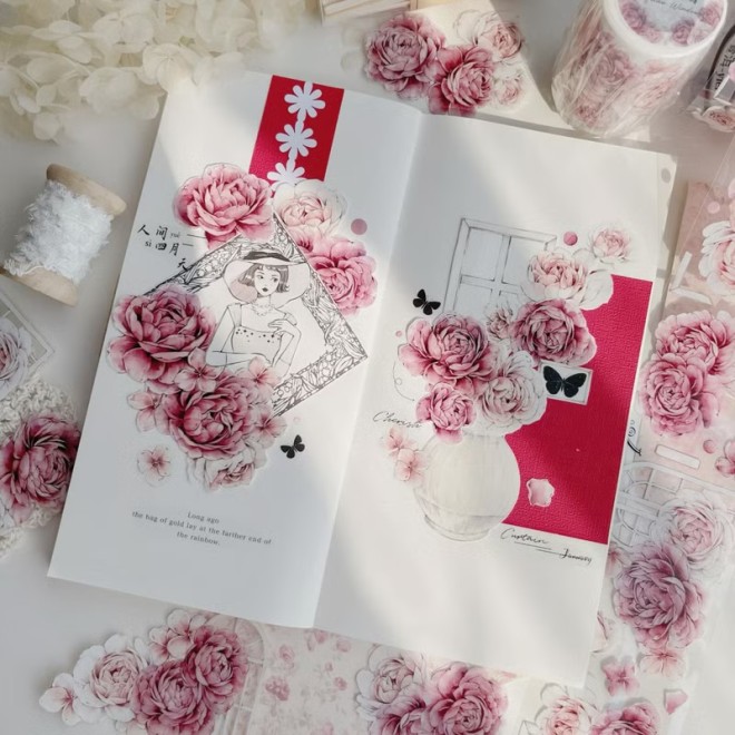 Pink Peony PET tape