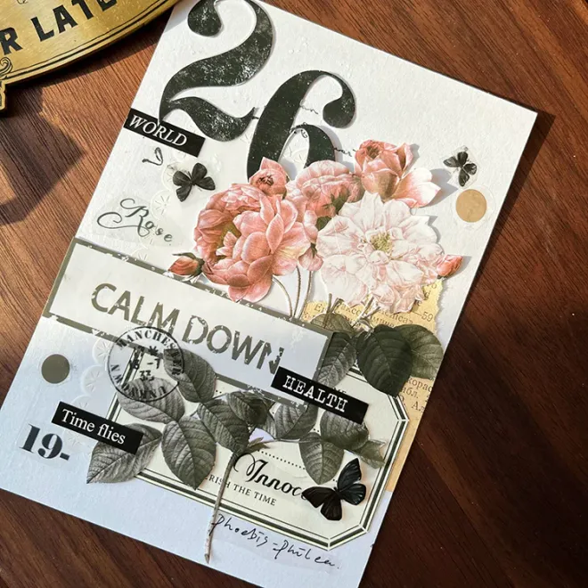 Vintage Large Flower PET tape