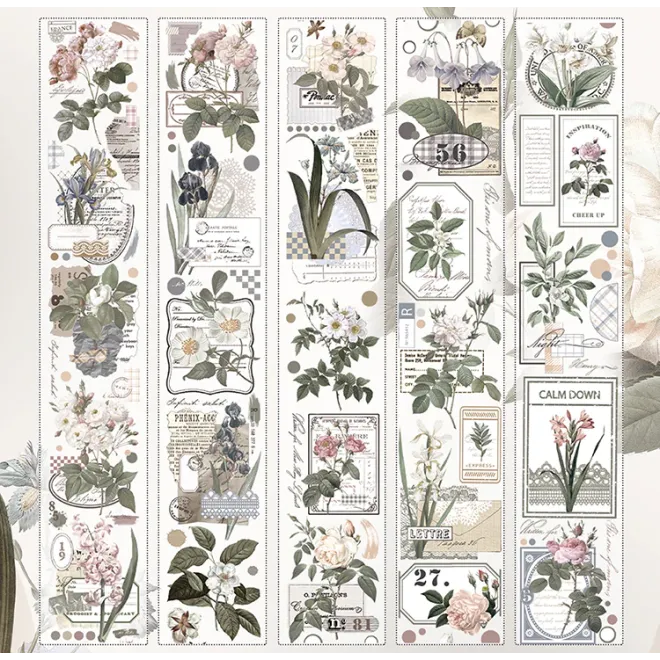 Vintage Large Flower PET tape