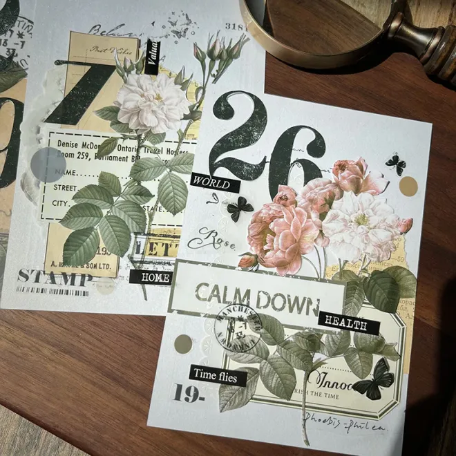 Vintage Large Flower PET tape