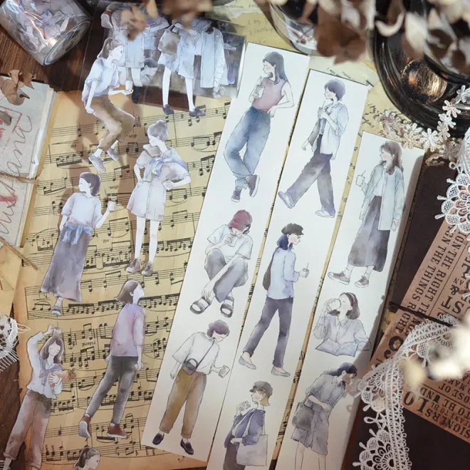 Leisure Coffee Girl PET tape